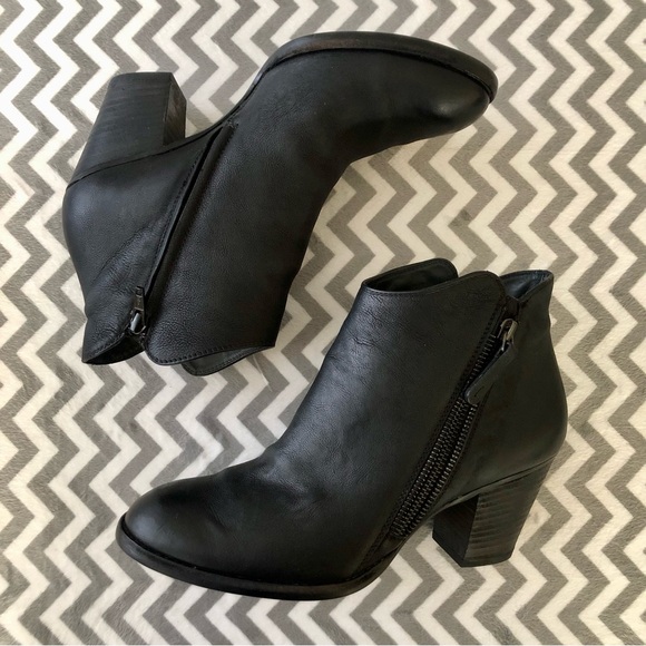 Paul Green Aubrey Black Leather Booties w/Zipper Detail, Women’s Size 8.5 US - Picture 2 of 7